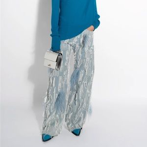 Marques Almeida Shredded Light Denim Boyfriend Trousers